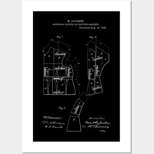 Adjustable Pattern for Drafting Garments Vintage Patent Hand Drawing Posters and Art